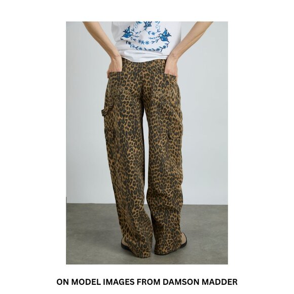 Viral Damson Madder Dion Leopard Cargo Jean - US 14 / UK 18 - Picture 2 of 7